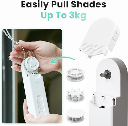 Aura Roller Smart Shade Driver, Remote Control & WiFi Dongle | Automate Existing Blinds | Beaded Window Shade Compatible Up to 4x5ft | Rechargeable Battery | Set Schedules | Hands Free Voice Control