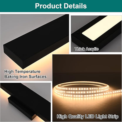 2 Pack Outdoor Wall Light for Porch,32 inch Modern Led Long Wall Lights Fixture,Exterior Linear Lighting for House,Outside LED Long Lights for Patio,Garage,Front Door