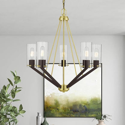 Livex Lighting 5 Light Satin Brass & Bronze Chandelier