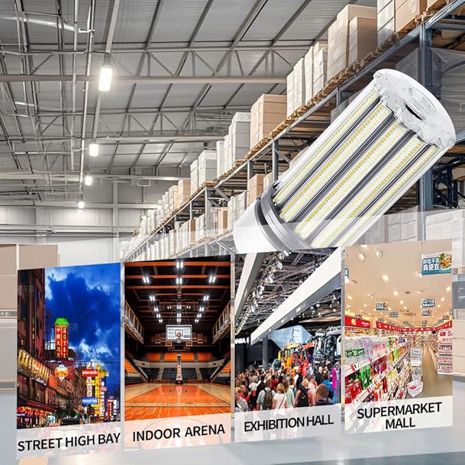 350W LED Corn Bulb E39 Mogul Base 2 Pack, 1400W Equivalent Bulbs, 45,500 Lumen Replacement Metal Halide/HID/HPS,5000K Daylight for Large Area Lights Gym Warehouse Parking Bay Light