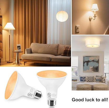 LightingWill 11W Par30 LED Bulb (75W Equivalent), UL Listed, 3000K Warm White Dimmable Flood Light Bulbs, 850 Lumens, E26 Base, LED Recessed Light Bulbs for Indoor Outdoor, 6 Pack