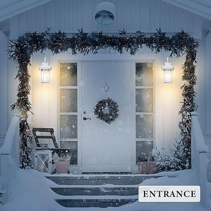 Darkaway Outdoor Wall Lights for House, Exterior Lighting Fixtures Wall Mount Outdoor Porch Lights Waterproof White Outdoor Sconce Lights with Seeded Glass for Patio Hallway Garage
