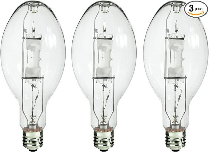 Bluex Bulbs (3 Pack MH400/U/MOG 400W Metal Halide Bulb Mogul Base (E39) - ED37 Clear M59 HID Lamp 36000 Lumens