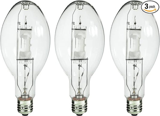 Bluex Bulbs (3 Pack MH400/U/MOG 400W Metal Halide Bulb Mogul Base (E39) - ED37 Clear M59 HID Lamp 36000 Lumens