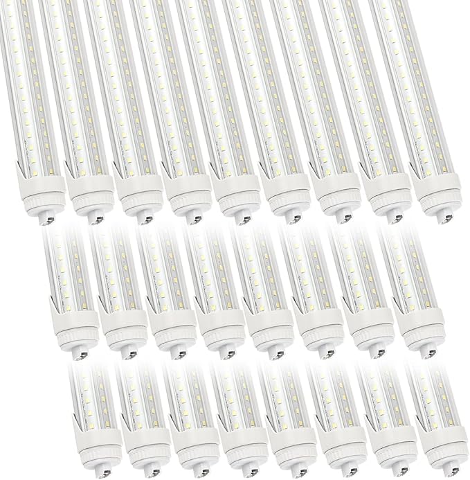 24 Pack 6FT T8 LED Tube Light Bulbs 40W R17d Ho Cap 6000K Daylight with Ultra Bright Dual-Row LEDs 6 Foot T10 T12 Fluorescent Lamp Replacement for Garage, Shop, Warehouse