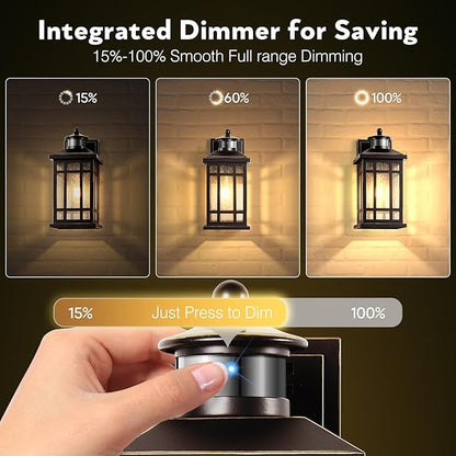 Outside Lights for House with Motion Sensor, ORB Exterior Lighting Fixtures, Dusk to Dawn Outdoor Wall Lights Lantern, Outside Light Fixture Sconce for Patio, Garage, Waterproof Anti-Rust