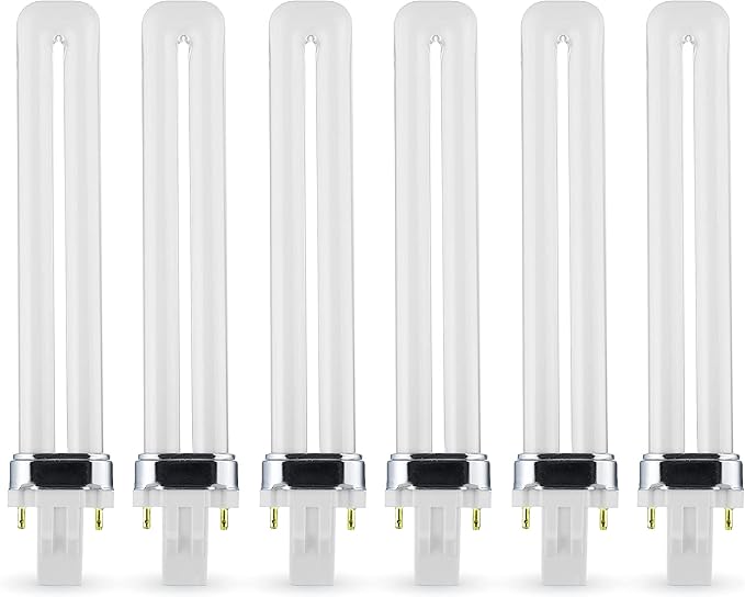 (6 Pack) PL-13W 841, 2 Pin GX23, 13 Watt Single U-Shaped Twin Tube, Compact Fluorescent Light Bulb, Replaces Philips PLS13W41 GX23, Sylvania CF13DS841.