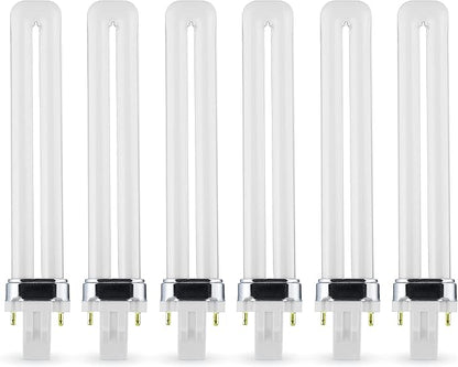 (6 Pack) PL-13W 841, 2 Pin GX23, 13 Watt Single U-Shaped Twin Tube, Compact Fluorescent Light Bulb, Replaces Philips PLS13W41 GX23, Sylvania CF13DS841.