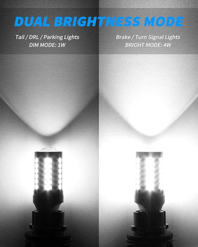 Yorkim 7440 Led Bulb Bright White Lights, T20 Led Bulb, 7443 7441 Led Bulbs, W21W Lights, 7444 Bulbs for reverse/backup/brake light - 5730 33 SMD pack of 2