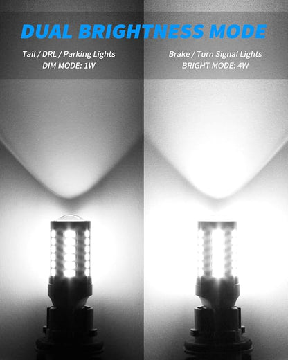 Yorkim 7440 Led Bulb Bright White Lights, T20 Led Bulb, 7443 7441 Led Bulbs, W21W Lights, 7444 Bulbs for reverse/backup/brake light - 5730 33 SMD pack of 2