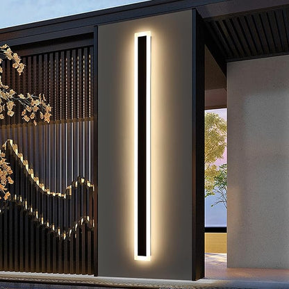 Mikeru 2Pack 71inch Modern Outdoor Exterior Wall Light, 3000k/4500k/6000k 3 Colors Switchable Large Outdoor Fixture Wall Mount, Ip65 Waterproof Modern Long Porch Light, Hardwired (Width: 5.5inch)