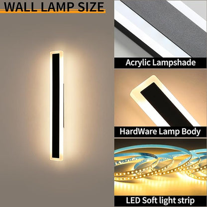 Mikeru 2pack 39inch Outdoor Wall Light Fixtures, 10%-100% Dimmable Outdoor Wall Lights Exterior Front Porch Light 3000-6000k Wall Mounted Led Lighting for Basement, Shop,Garage Lighting