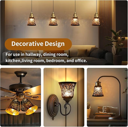 Pendant Light Shades, 4 Pack Ceiling Fan Light Shade Replacements with 1-5/8" Fitter, ALUCSET 4.72" Height and 4-3/4" Diameter, Metal Bell Shaped Cover for Chandelier Pendant Light Wall Sconces