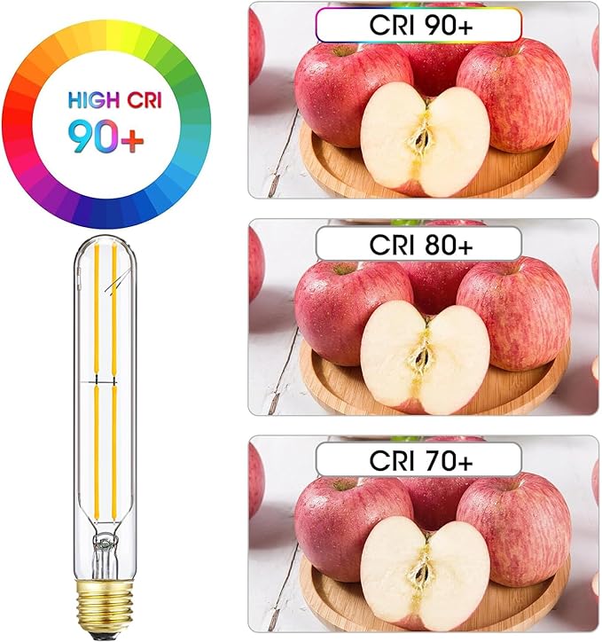 T10 Led Tubular Bulb,60 Watt Incandescent Bulb,6W T10 Dimmable Edison Led Long,3000K Soft White,600lm,E26 Medium Base Lamp,7.3in,4-Pack