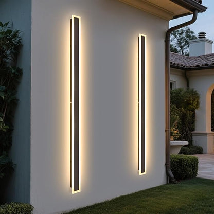 2 Pack 79inch Modern Outdoor Light LED 3000K Outdoor Wall Lights IP65 Waterproof Black Garage Door Lights for House Garden Patio