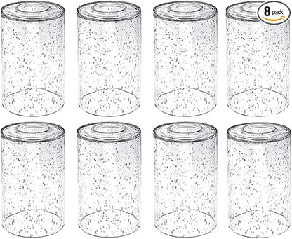8 Pack Bubble Glass Lamp Shade,Glass Shade Covers Replacements for Light Fixtures，Cylinder Globe Glass Shades Covers for Pendant Lights Chandeliers Wall Sconces Bath Vanity Lights