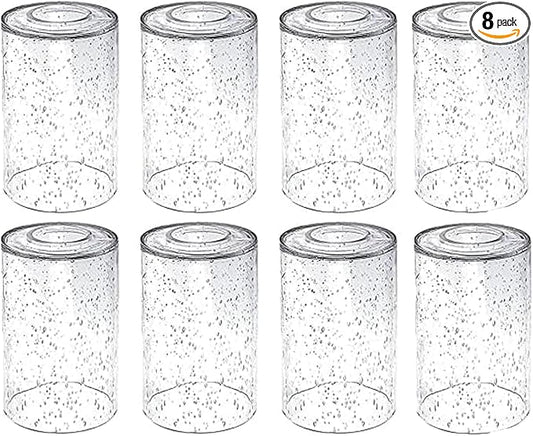 8 Pack Bubble Glass Lamp Shade,Glass Shade Covers Replacements for Light Fixtures，Cylinder Globe Glass Shades Covers for Pendant Lights Chandeliers Wall Sconces Bath Vanity Lights
