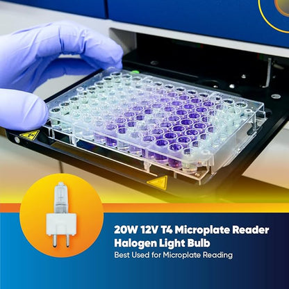Technical Precision Microplate Reader 20W 12V T4 Halogen Light Bulbs 2 Pin GY9.5 Base - Replacement for Light Bulb/Lamp L9404 Light Bulb 1 Pack
