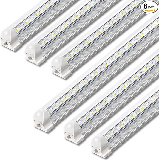 SHINESTAR 4FT LED Shop Lights, 40W 5000LM 5000K LED Shop Light Super Bright 75% Energy-Saving Linkable T8 Light Tube Integrated Fixture for Workshop Garage Basement, 6 Pack
