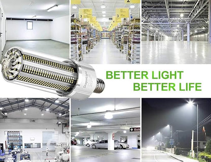 DragonLight 200W Commercial Grade Corn LED Light Bulb(800 Watt Metal Halide/HID/HPS Replacement) E39 Large Mogul Base LED Lamp 5000K Daylight 27,000LM for High Bay Area Lighting