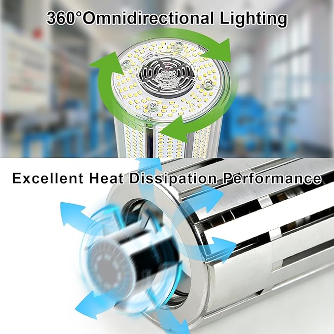 2 Pack 150W LED Corn Light Bulb 225000LM 5000K Daylight Super Bright LED Corn Bulbs, E26/E39 Base Light Bulb for Warehouse, Workshop, Garage, High Bay Indoor Outdoor Lighting