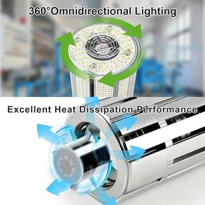 2 Pack 150W LED Corn Light Bulb 225000LM 5000K Daylight Super Bright LED Corn Bulbs, E26/E39 Base Light Bulb for Warehouse, Workshop, Garage, High Bay Indoor Outdoor Lighting