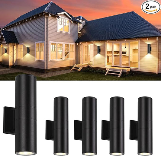 4 Pack 14inch Outdoor LED Wall Lights,Day White 4000K 1800LM Up&Down Outdoor Wall Light Aluminum Body Waterproof IP65 E26 Base led Porch Light for Wall Patio Garage Garden