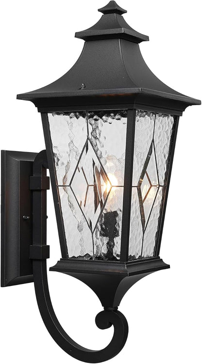 Outdoor Wall Lights Modern Outdoor Wall Sconce Light 21 Inch Large-Sized Exterior Porch Lights Wall Mount for Front House Garage and Entryway Black Finish Waterproof