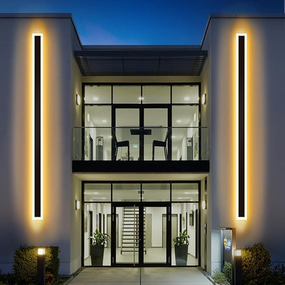 Modern - Outdoor - Lights 2 pack-47.28inch, 3000k Long Wall Led Light for House/Porch, Waterproof Ip65 Black Outside Led Wall Mounted Sconce Lighting Fixtures, 47.28in-2pack