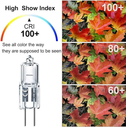 G4 Bulb, 20 Pack Halogen G4 12V 20W with G4 Bi-pin Base, High Output G4 Light Bulb 12V 300LM 3000Hrs Long Lifetime, G4 Dimmable, CRI100 & 2800K Warm White, G4 Halogen Bulb 20W for Cabinet Light Bulbs