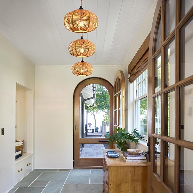 Farmhouse Pendant Lighting,Chandelier Industrial Pendant Light, Modern Kitchen Island Lights Fixtures Ceiling Hanging Dining Room Living Room