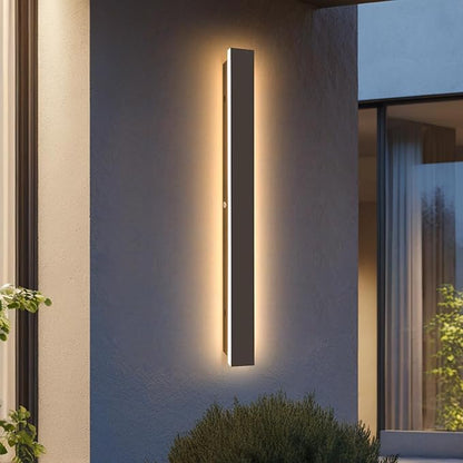 Porch Wall Lights 39.4" Black Outdoor Wall Light 3000K Waterproof Modern Anti Rust Exterior Wall Sconces Long LED Linear Exterior Lighting Fixtures for Patio Garage Garden Swimming Pools