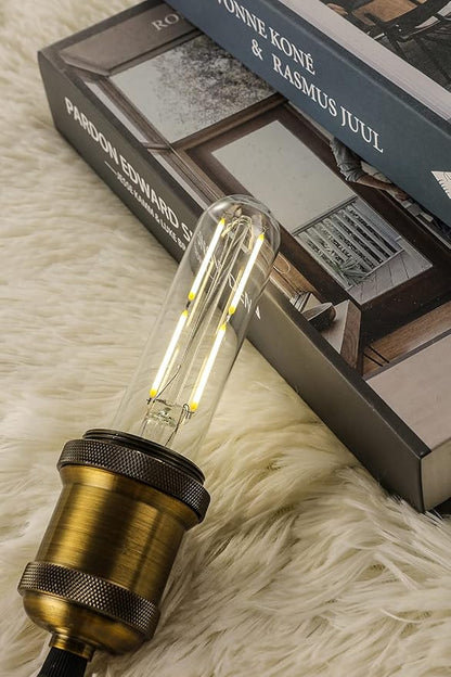 T10 Led Bulb E26 Dimmable 4W Led Tubular Light Bulbs 40 Watt Incandescent Bulbs 4000K Daylight E26 Base Lamp Bulb Clear Glass for Cabinet Display Cabinet etc,6 Pack.