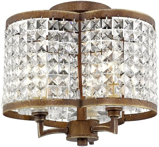 Livex Lighting 50573-91 Gramercy 3-Light Ceiling Mount, Brushed Nickel