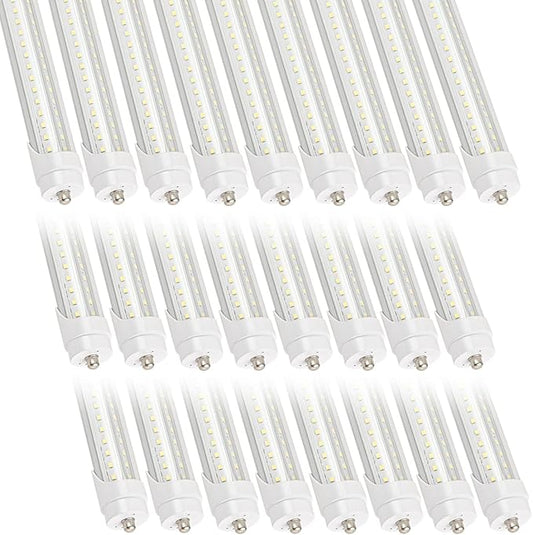 25 Pack 4FT T8 LED Tube Light Bulbs 24W Single pin Fa8 Cap with Ultra Bright Dual-Row LED 6000K Daylight 4 Foot T10 T12 Fluorescent Lamp Replacement for Garage, Shop, Warehouse