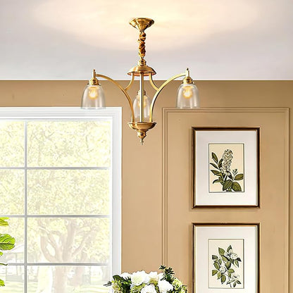 5 Pack Clear Glass Shade Replacements, Ceiling Fan Light Covers Glass Globes Lampshades for Chandelier, 4.92"High, 4.72"Diameter, 1.65 "Fitter, High Transmittance Bell Shaped Glass Shades