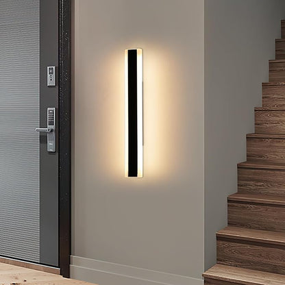 23.6inch Modern Outdoor Light Fixture, 3000K-6000K Dimmable Wall Sconce, IP65 Waterproof Linear Exterior LED Lights with Remote Control, Long Strip Garage Lighting Outside for Porch, Patio, Yard