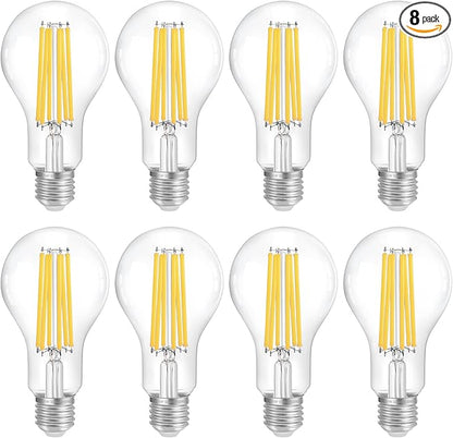 FLSNT 150W Equivalent Dimmable A23 LED Light Bulbs, 2650Lumens, Efficient 18W, 3000K Warm White, E26 Base, 8 Pack