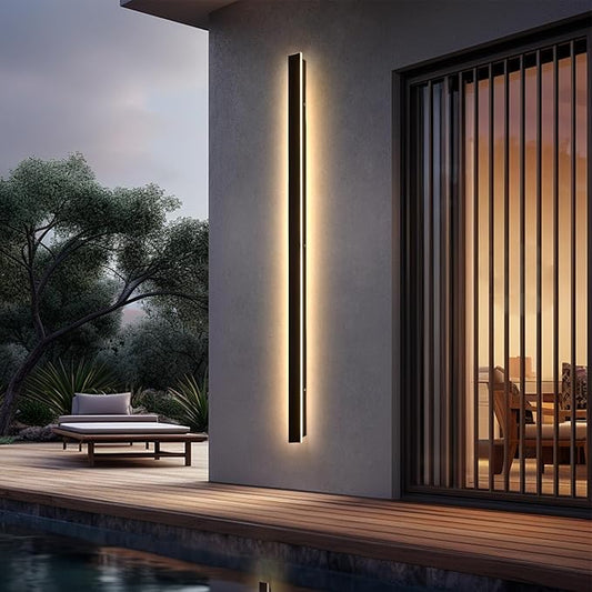 92.5inch Modern Exterior Lighting Fixtures, Waterproof IP65 Linear Outdoor Wall Sconce, Black LED Porch Lights Outdoor 3000K Long Outside Wall Lights for House Exterior Wall Mount Lights