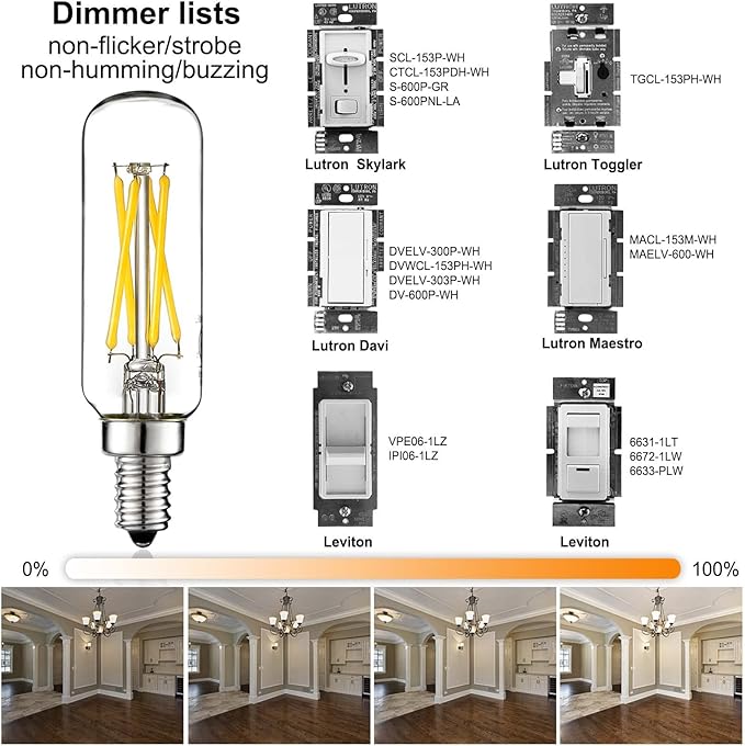 LiteHistory E12 led Bulb 6W Equivalent Candelabra Light Bulbs 60 watt Neutral White 4000K AC120V 600LM Dimmable T6 T25 for Chandeliers,Ceiling Fan and Wall sconces Pack of 6