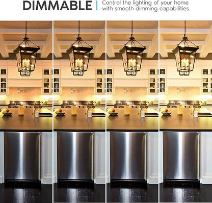 LUXRITE Vintage Candelabra LED Bulb 60W Equivalent, 550 Lumens, 2700K Warm White, LED Chandelier Light Bulbs 5W, Dimmable, Clear Glass, Filament LED Candle Bulbs, UL Listed, E12 Base (24 Pack)