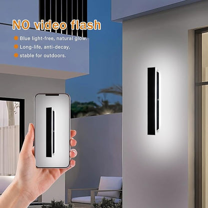 Modern Black Outdoor Wall Lights for House 23.6" Garage Exterior Lighting Fixtures LED IP65 Outdoor Wall Light Dimmable 3000K-6000K Long Strip Anti-Rust Wall Lamp for Patio Passage Porch