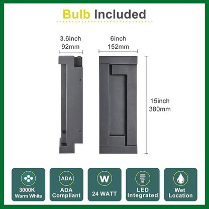 Dusk to Dawn Outdoor LED Wall Lights, Exterior Front Porch & Patio Light, Photocell Sensor Wall Sconce Lamp, IP65 Waterproof, Anti Rust Outside Lighting for House, Doorway, Garage