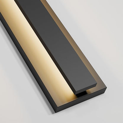 LamQee 23.6 Inch Modern Outdoor Wall Light Exterior Lighting Fixtures, 3000K 24W LED Contemporary Outdoor Sconces Wall Lighting, Matte Black Outside Wall Mount Lights for House Garage Porch Patio Door
