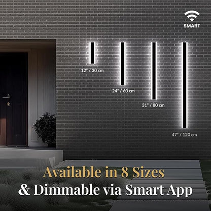 𝗠𝗢𝗗 𝗟𝗜𝗚𝗛𝗧𝗜𝗡𝗚 Waterproof Outdoor Wall Light with Smart Home App, Wi-Fi/Bluetooth, Adjust 3000K-6000K & Brightness, LED Long Porch Lights with App Control, 1-Pack (31" | Smart Home)