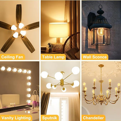 BRIMAX 10 Pack G16.5 Light Bulbs Dimmable,Small LED Globe Bulbs,E26 Base 6W Equal 60 Watt 580lm, 2700K Warm White,AC120V,Flicker Free for Ceiling Fans Chandelier