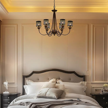 6 Pack Small Lamp Shades Clip on Bulb, Metal Chandelier Shades Replacement, Clip-on Small Lamp Shades for Vanity Lighting Fixtures Table Lamp Floor Lamp Wall Sconces Pendant Light