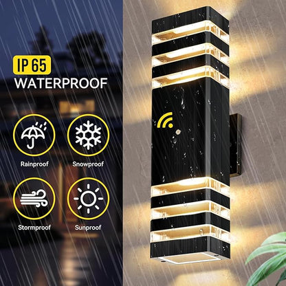 LED Square Up & Down Wall Lights 2 Pack 15inch,Outdoor Wall Lights 3000K Aluminum Body Waterproof IP65 Exterior Light Fixtures Wall Mount, Up Down Porch Lights Outdoor for House Porch Garage