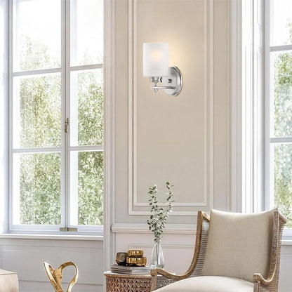 Kira Home Phoebe 5" Frosted Seeded Glass Shades, Replacement Glass, 1-5/8" Fitter Opening for Threaded Medium Base Socket, 5" x 4", 3-Pack