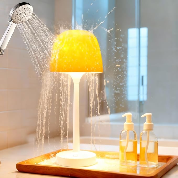 Shower Lamp Waterproof Bathroom Light with 16 Color Ocean Wave Projector, Rechargeable Shower Lights for Inside Shower with Touch & Remote Control, Ocean Waterproof Lamp for Inside Shower/Bathroom